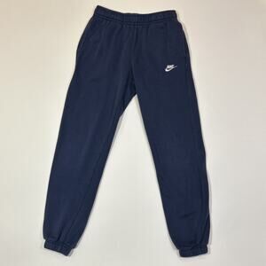 Nike Sweatpants Men’s Small Blue Joggers Drawstring Waist Elastic Cuffs Logo